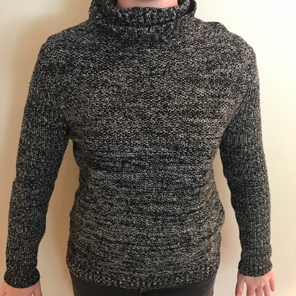 Black and White Speckled Turtleneck